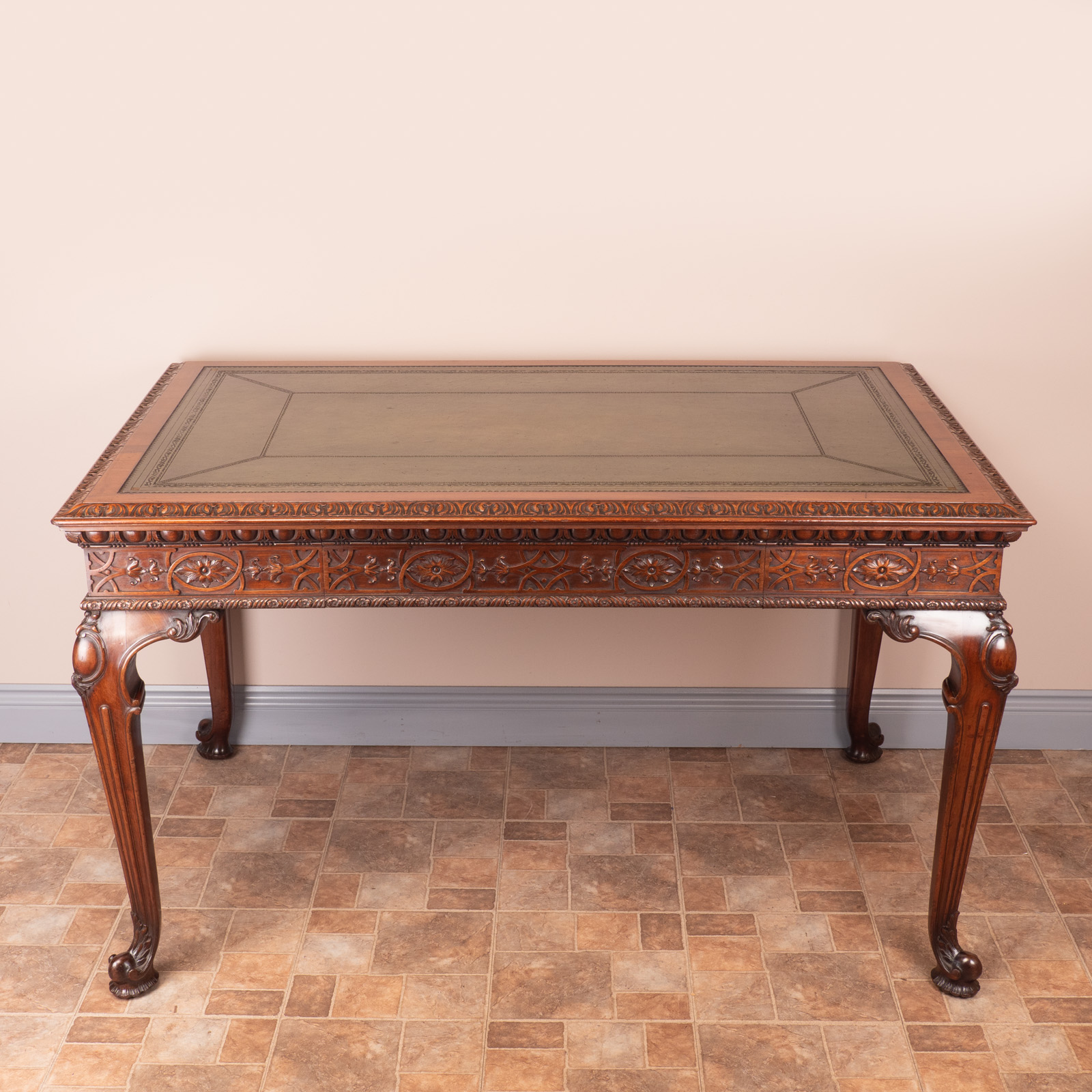 Chippendale Design Mahogany Writing Table