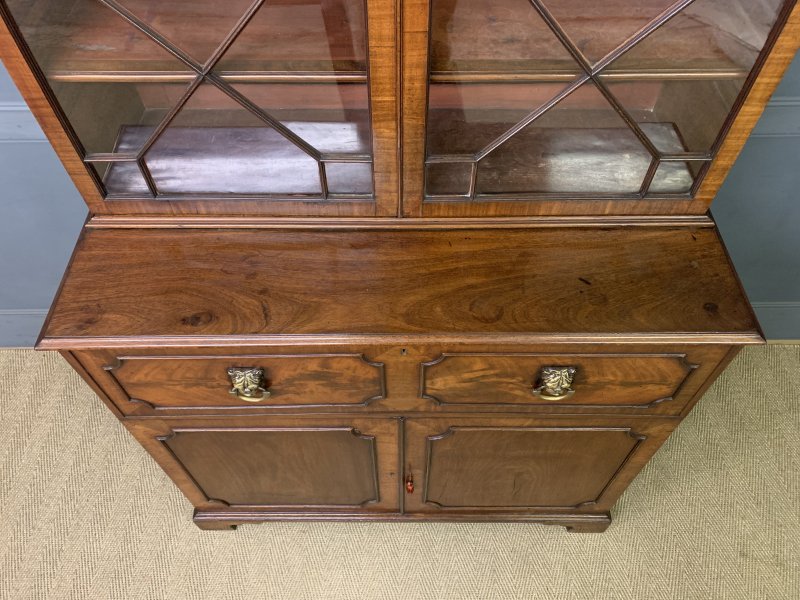 George III Mahogany Secretaire Bookcase
