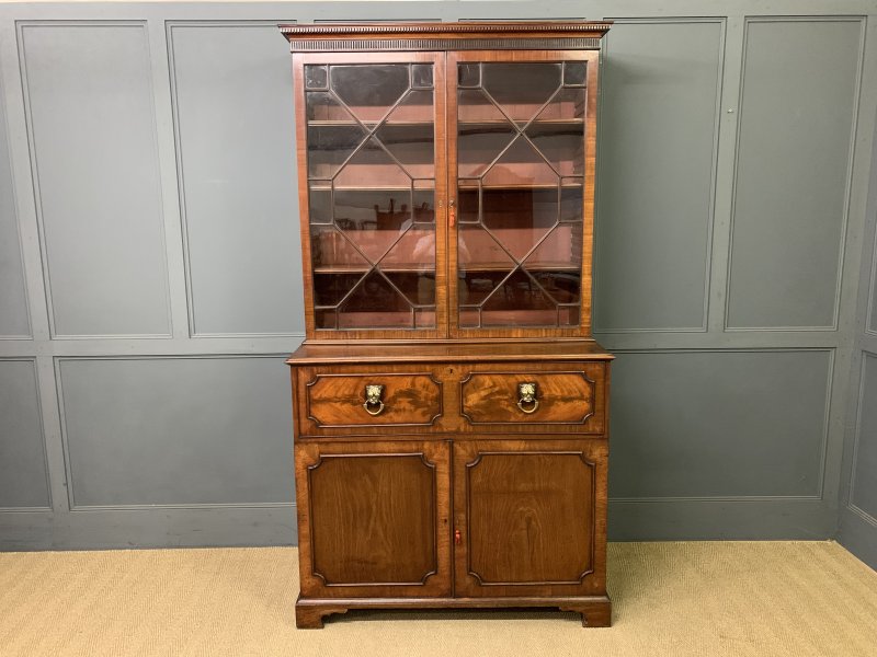 George III Mahogany Secretaire Bookcase