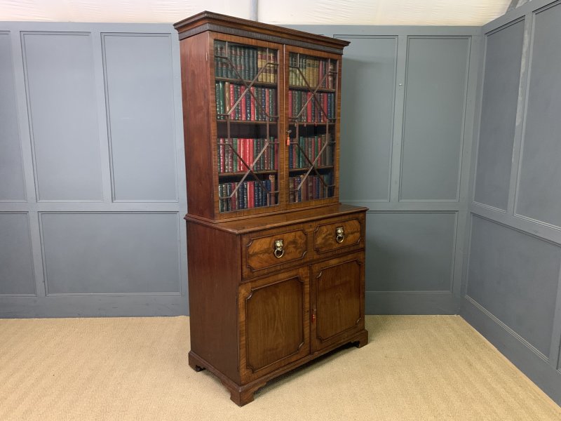 George III Mahogany Secretaire Bookcase
