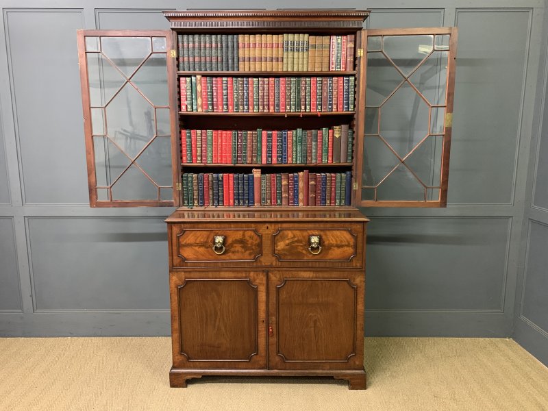 George III Mahogany Secretaire Bookcase