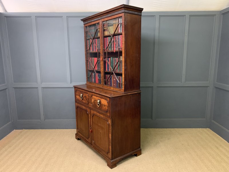 George III Mahogany Secretaire Bookcase