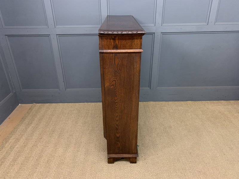 Carved Oak Open Bookcase