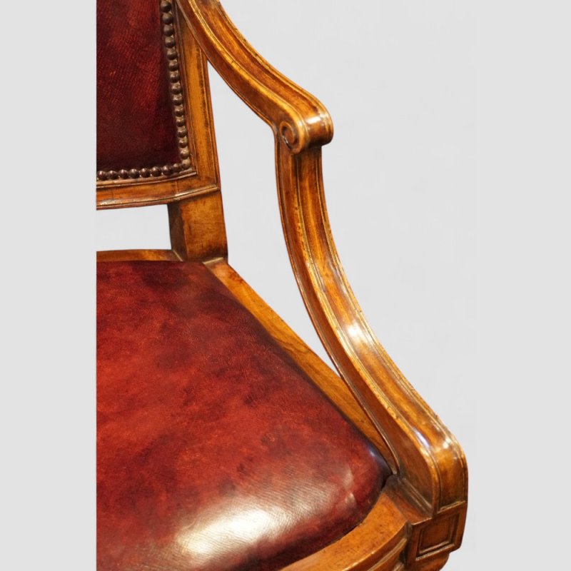 Pair of Edwardian walnut desk chairs