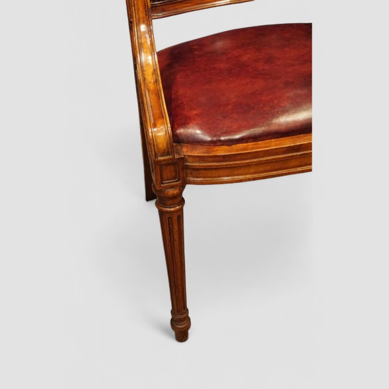 Pair of Edwardian walnut desk chairs
