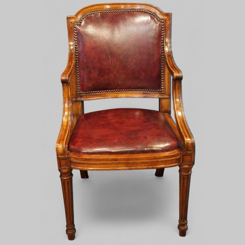 Pair of Edwardian walnut desk chairs