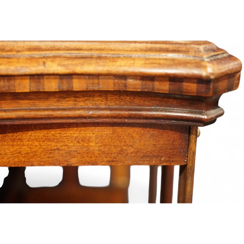 Edwardian inlaid revolving bookcase