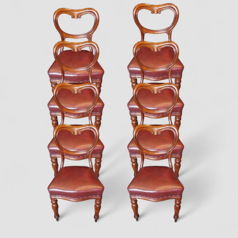 Set of 8 Victorian mahogany dining chairs
