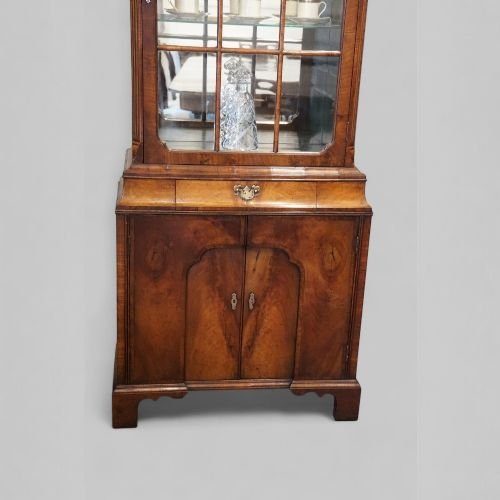 George I style walnut display cabinet