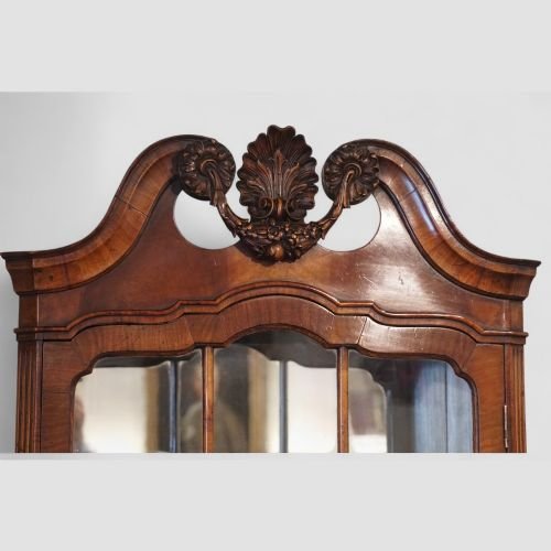 George I style walnut display cabinet