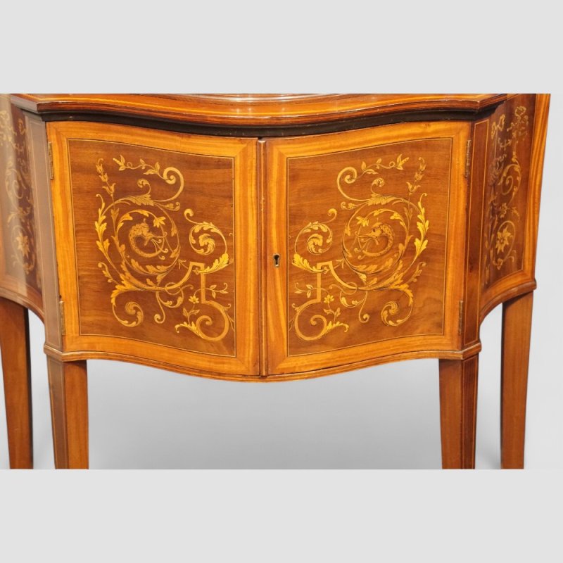 Edwardian inlaid display cabinet
