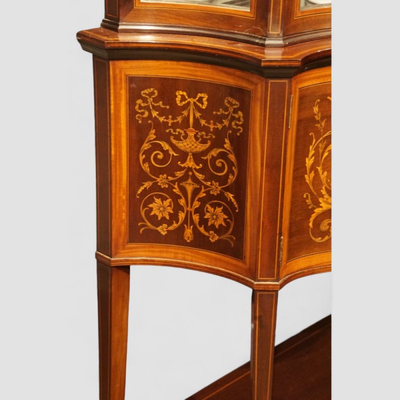 Edwardian inlaid display cabinet