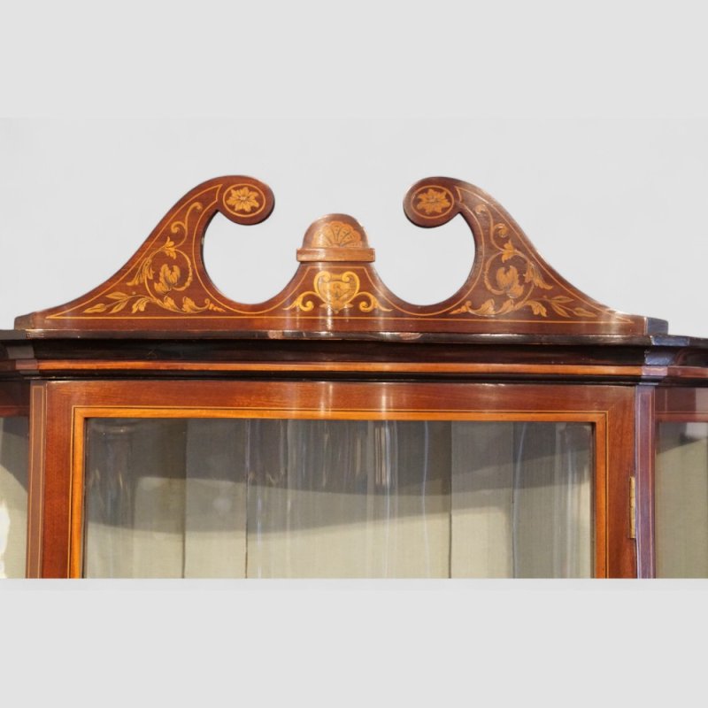 Edwardian inlaid display cabinet