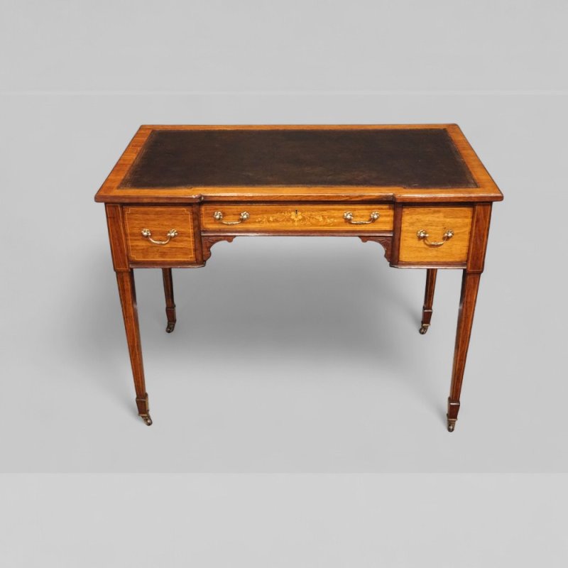 Victorian inlaid rosewood writing table