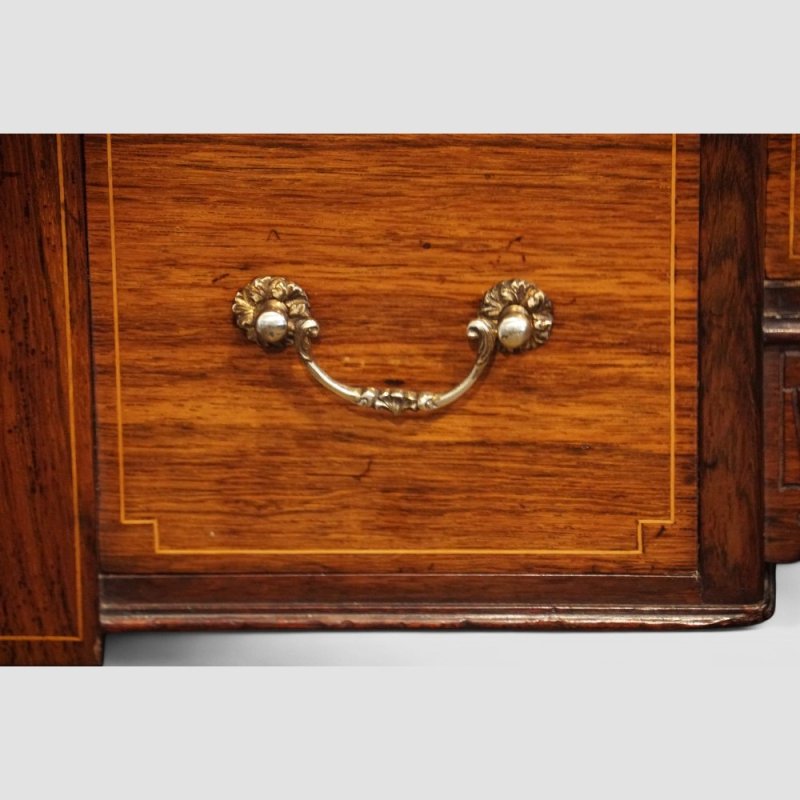 Victorian inlaid rosewood writing table