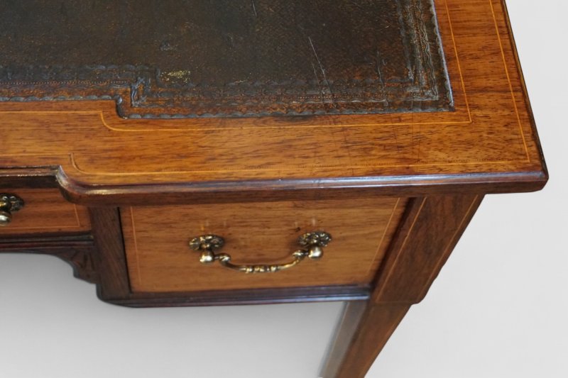 Victorian inlaid rosewood writing table