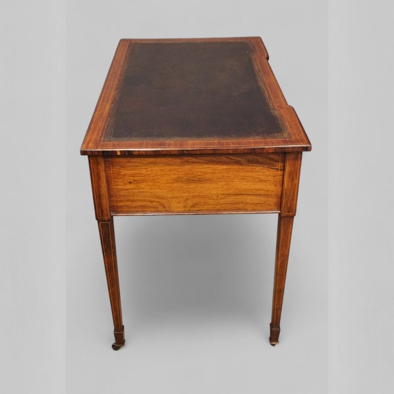 Victorian inlaid rosewood writing table