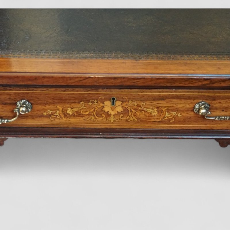 Victorian inlaid rosewood writing table