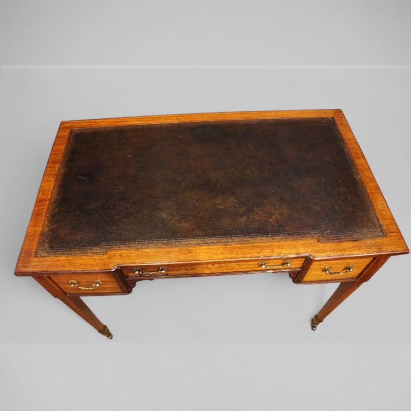 Victorian inlaid rosewood writing table