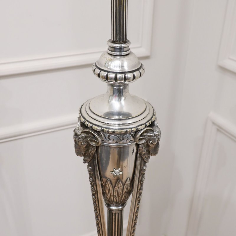 Victorian Adams Style Silver Extending Floor Lamp