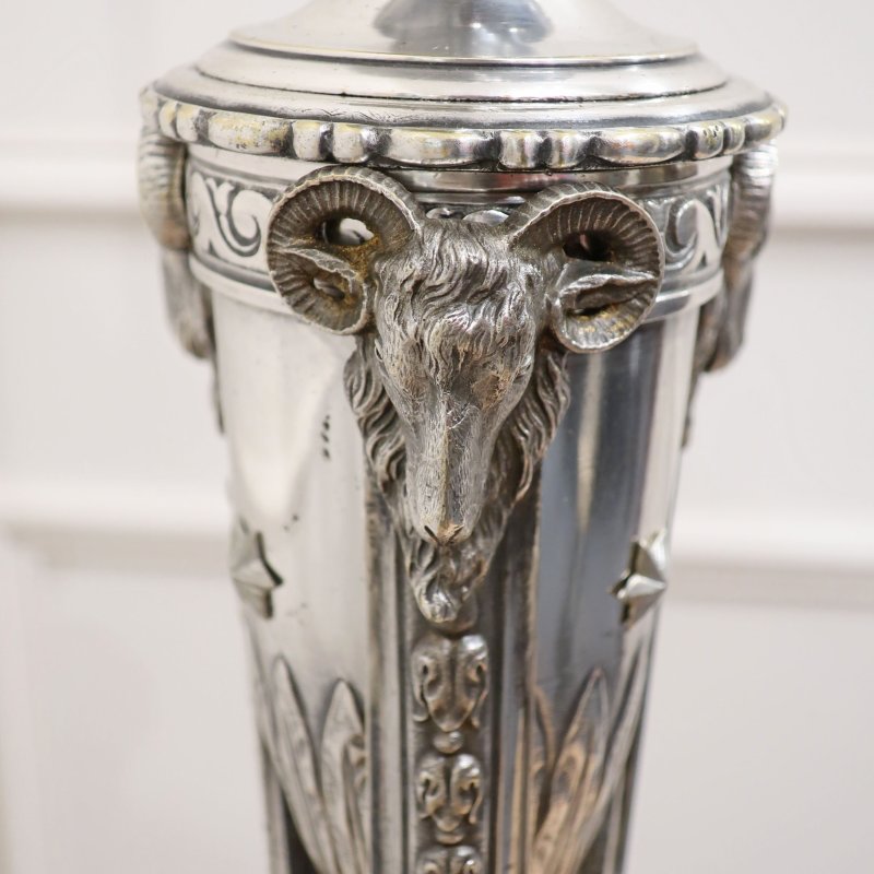 Victorian Adams Style Silver Extending Floor Lamp