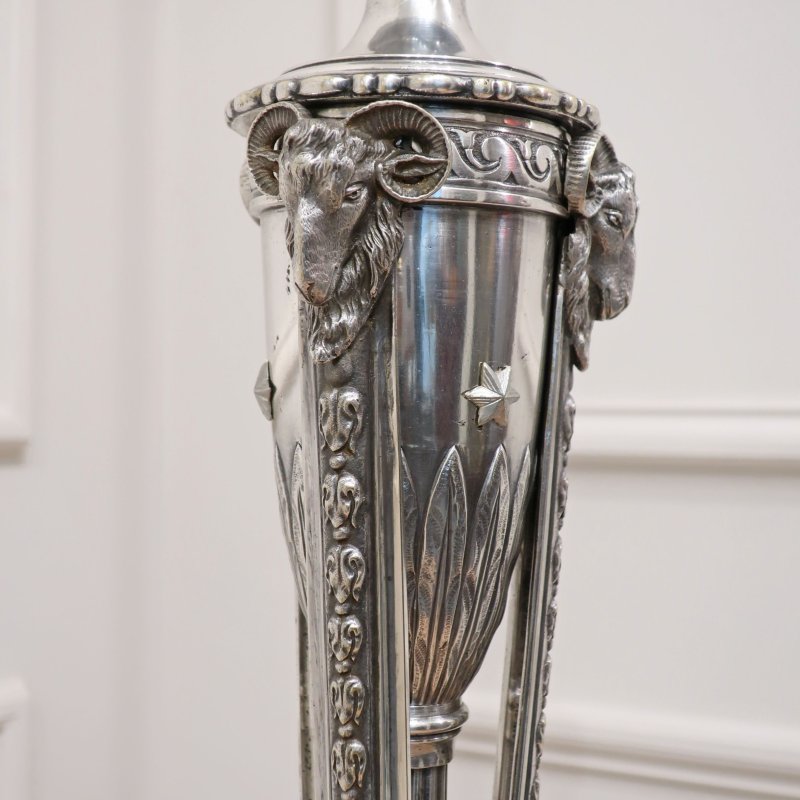 Victorian Adams Style Silver Extending Floor Lamp