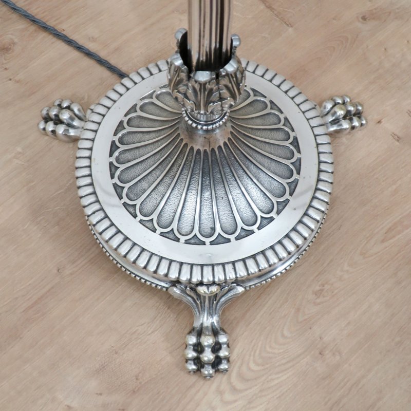 Victorian Adams Style Silver Extending Floor Lamp
