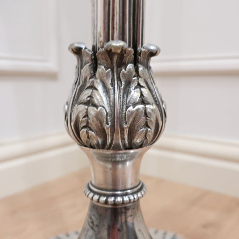 Victorian Adams Style Silver Extending Floor Lamp