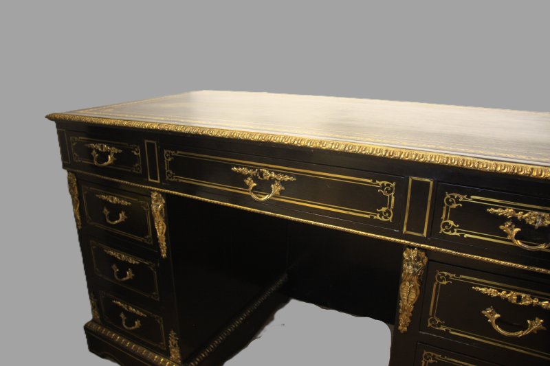 Ebonised Ormolu Mounted Desk