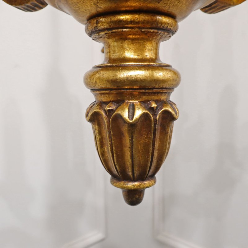 Italian Florentine Giltwood Five Arm Chandelier