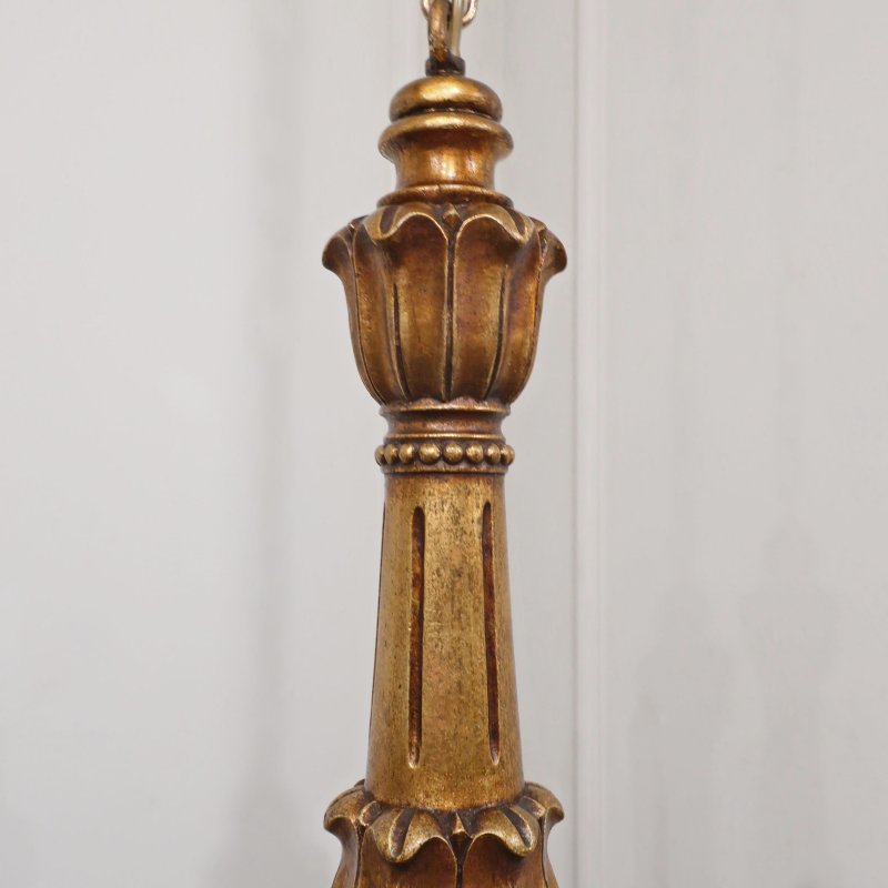 Italian Florentine Giltwood Five Arm Chandelier