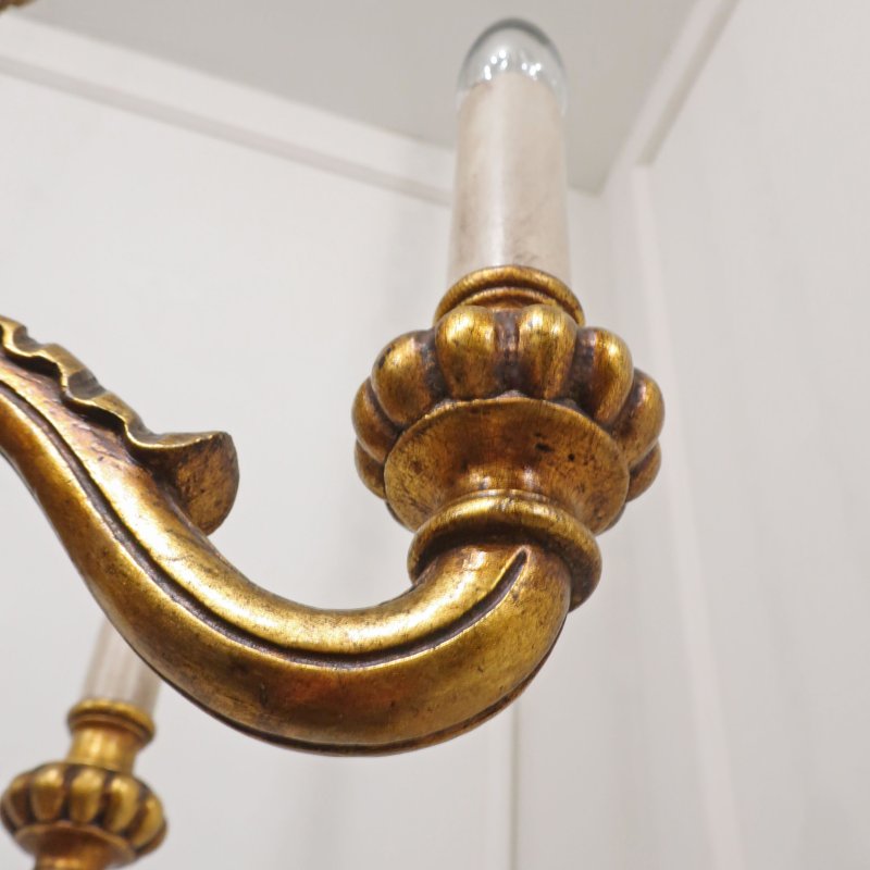 Italian Florentine Giltwood Five Arm Chandelier