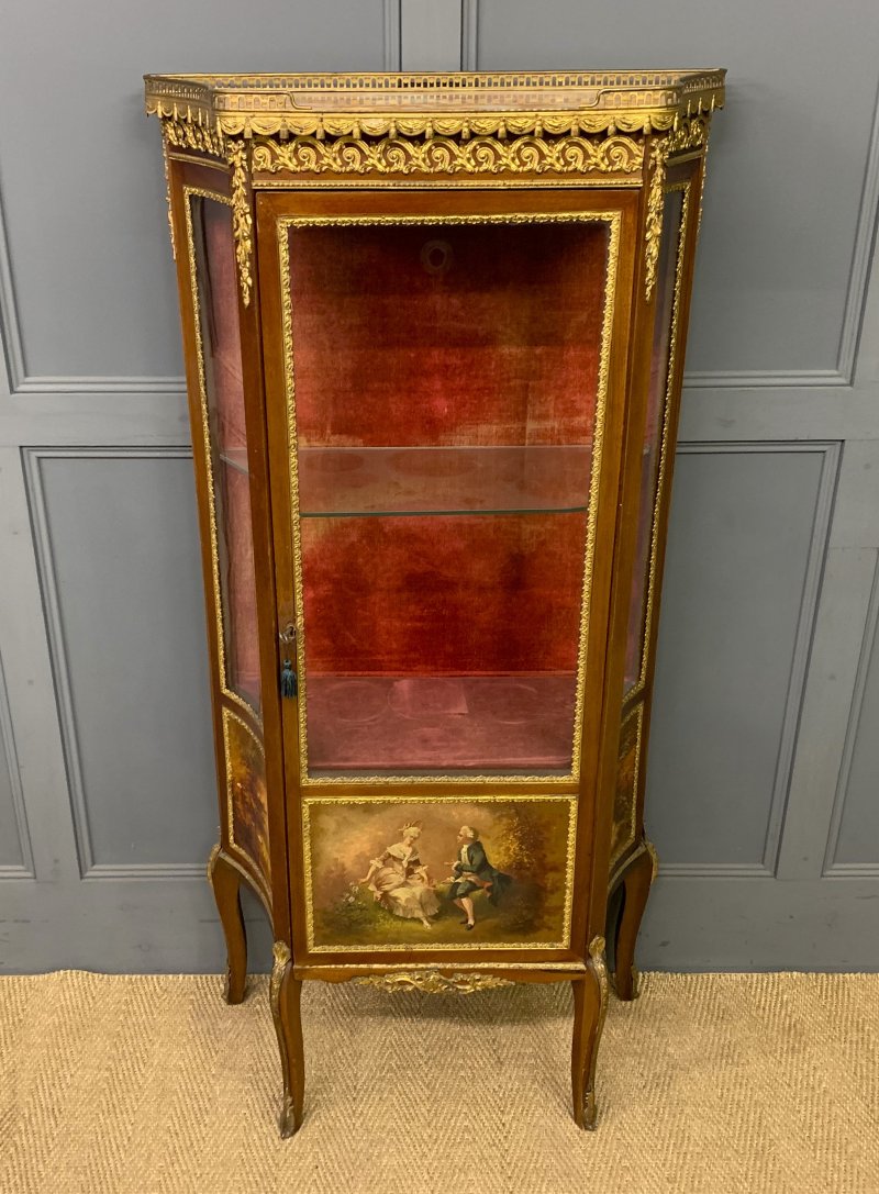 French Vernis Martin Mahogany Vitrine