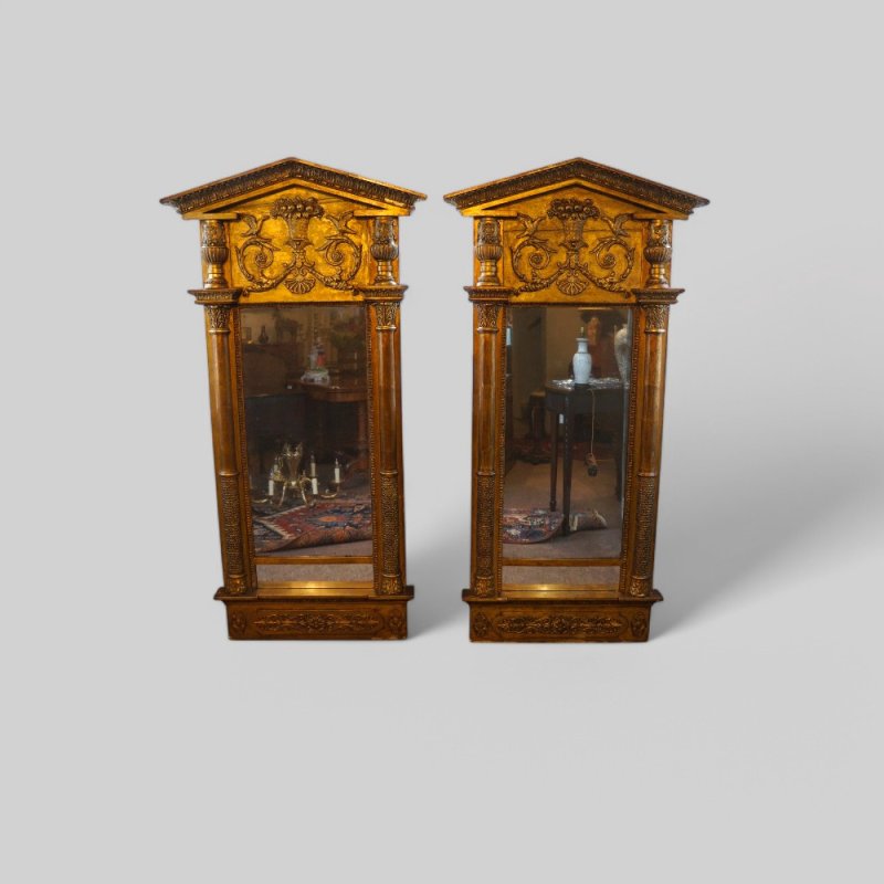 Pair of Antique gilt pier mirrors