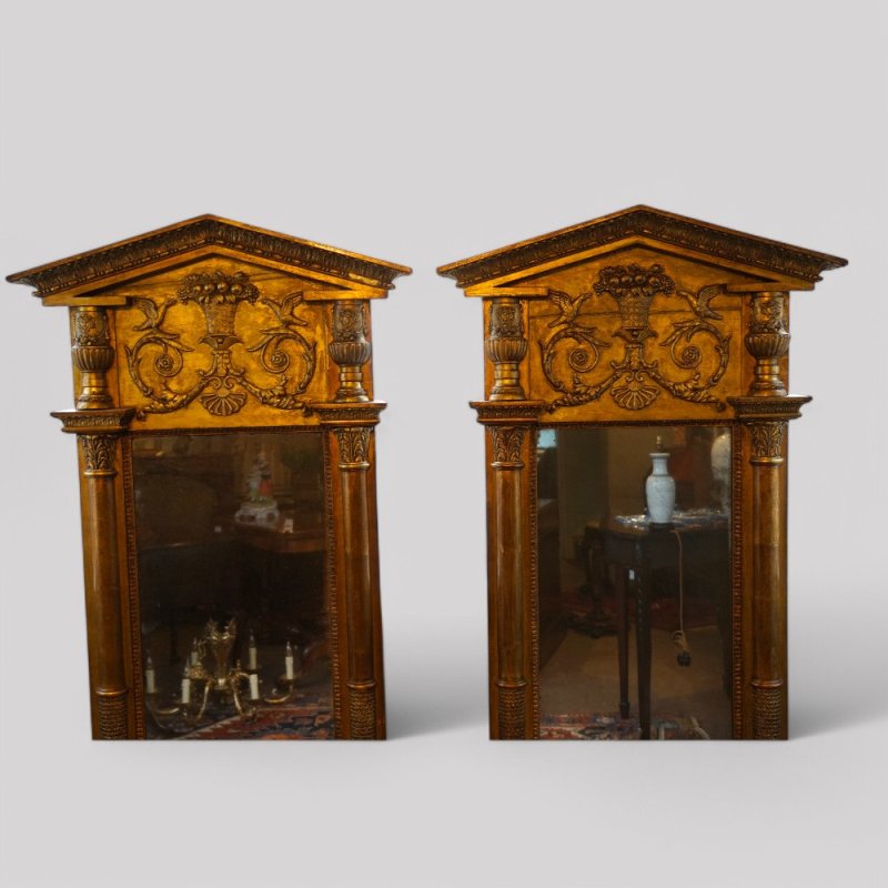 Pair of Antique gilt pier mirrors