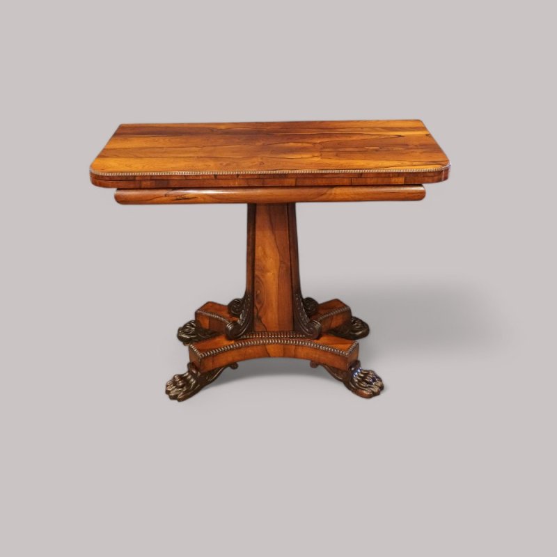 William IV rosewood card table