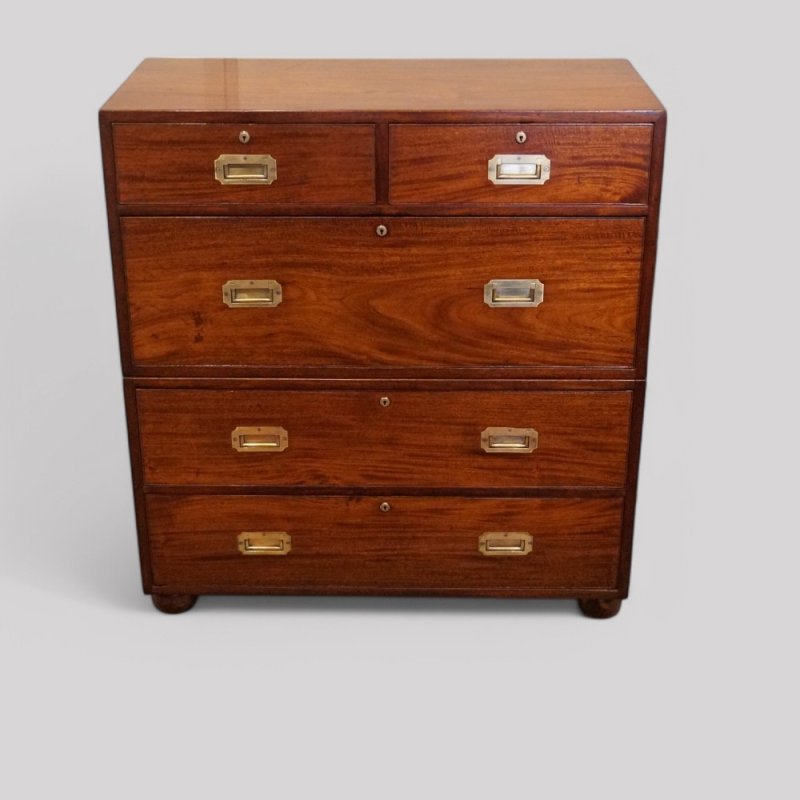 Victorian mahogany military chest