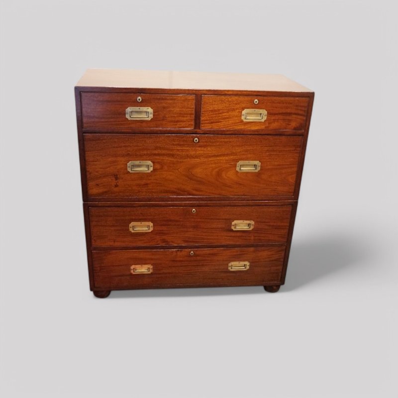 Victorian mahogany military chest