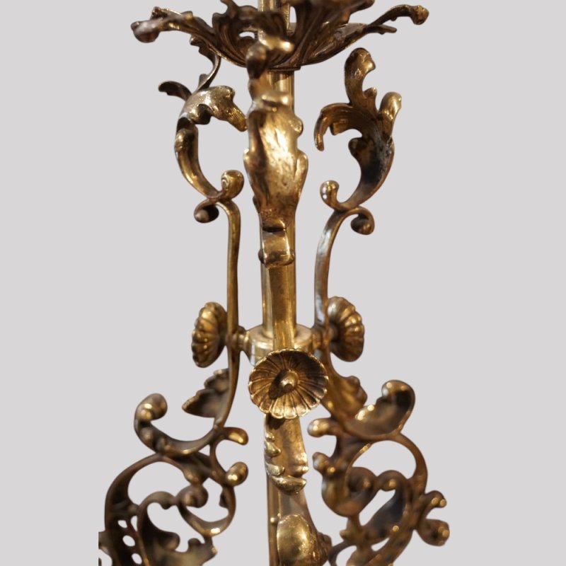 Edwardian brass hall lantern
