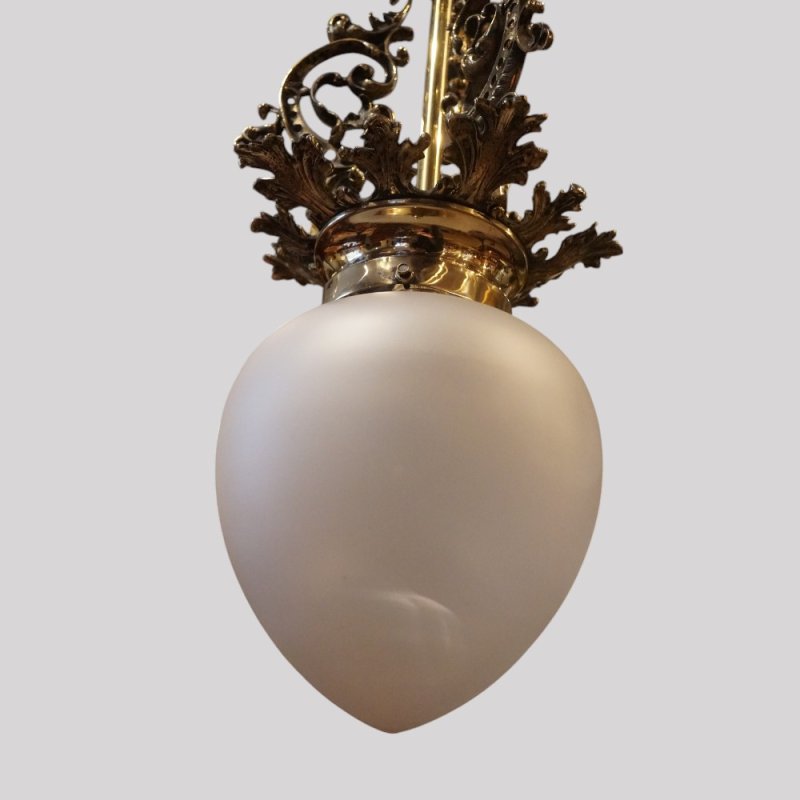 Edwardian brass hall lantern