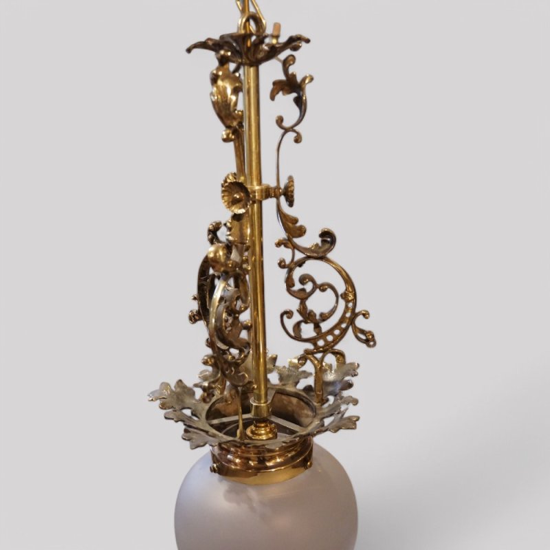 Edwardian brass hall lantern