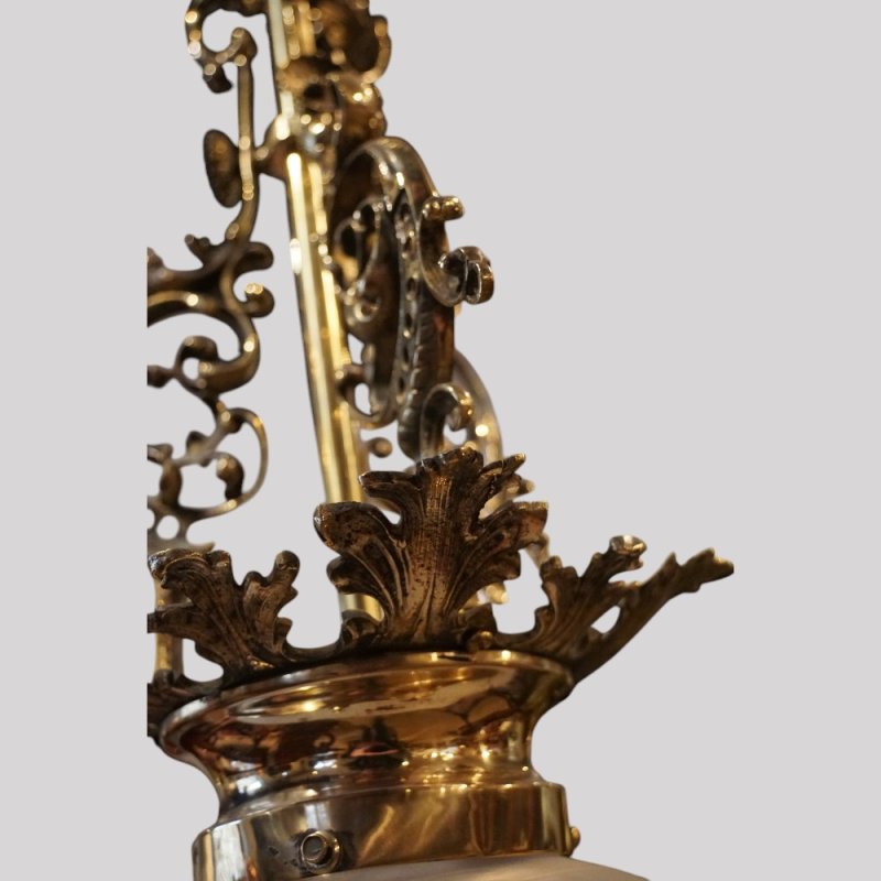 Edwardian brass hall lantern