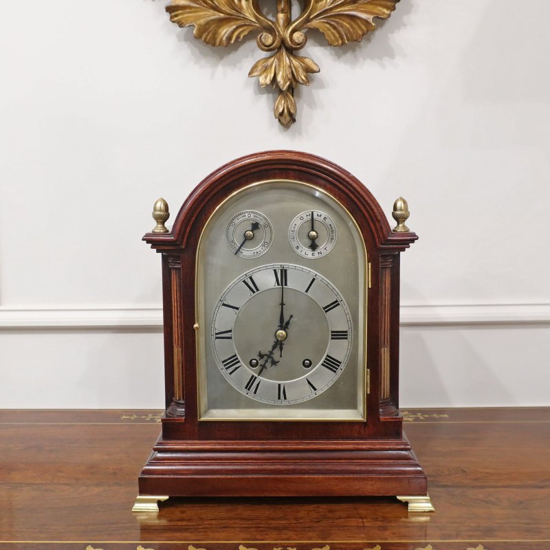 German Mahogany Ting Tang Bracket Clock by Winterhalder & Hofmeier