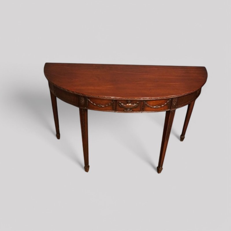Adam mahogany demi lune console table