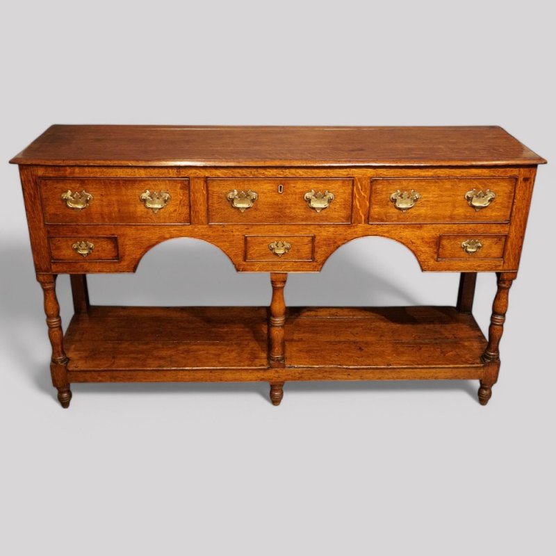 Antique oak pot board dresser base
