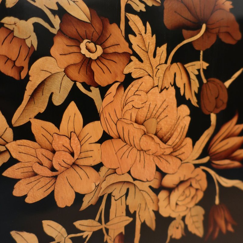 Victorian Ebonised & Marquetry Credenza