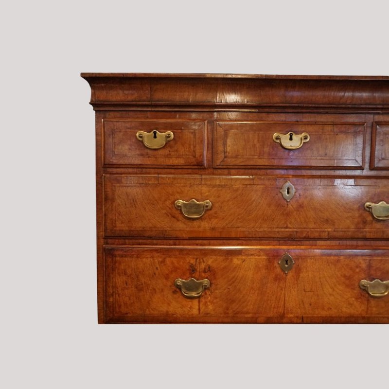 George III walnut chest on chest