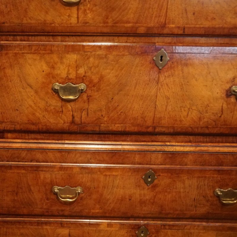 George III walnut chest on chest