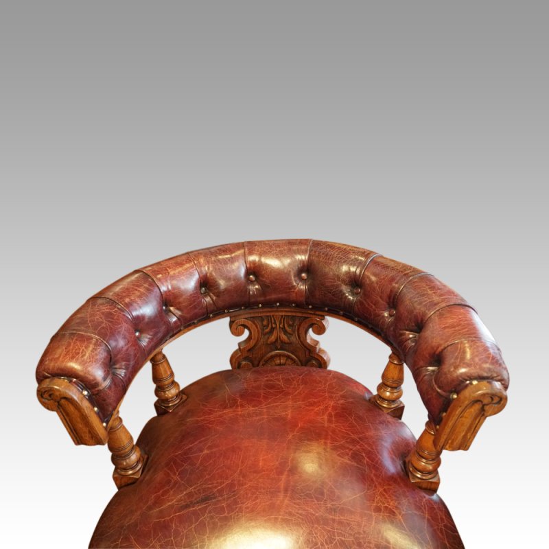 Victorian oak revolving desk chair