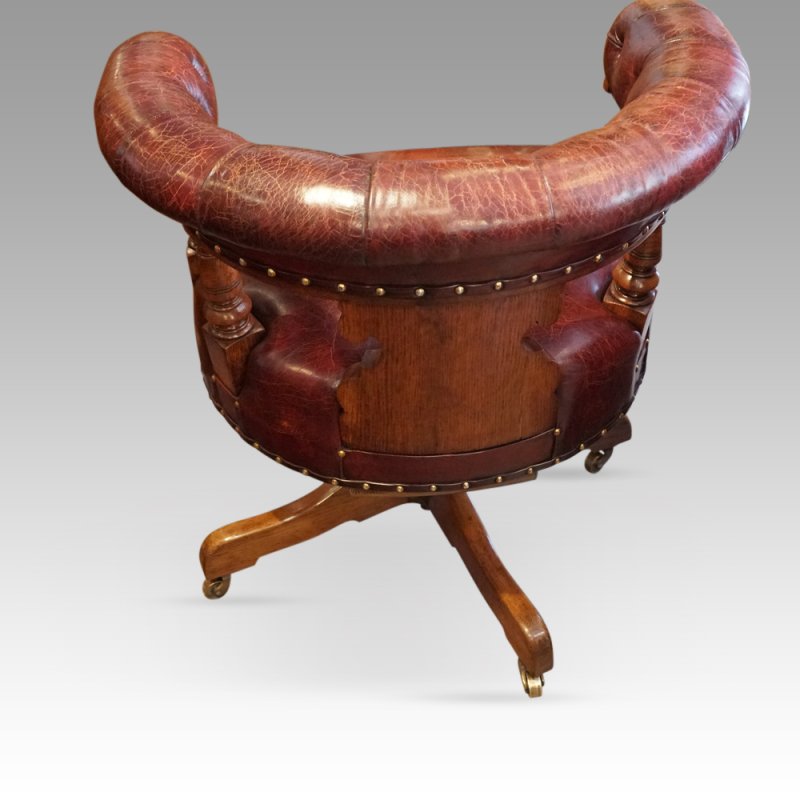 Victorian oak revolving desk chair